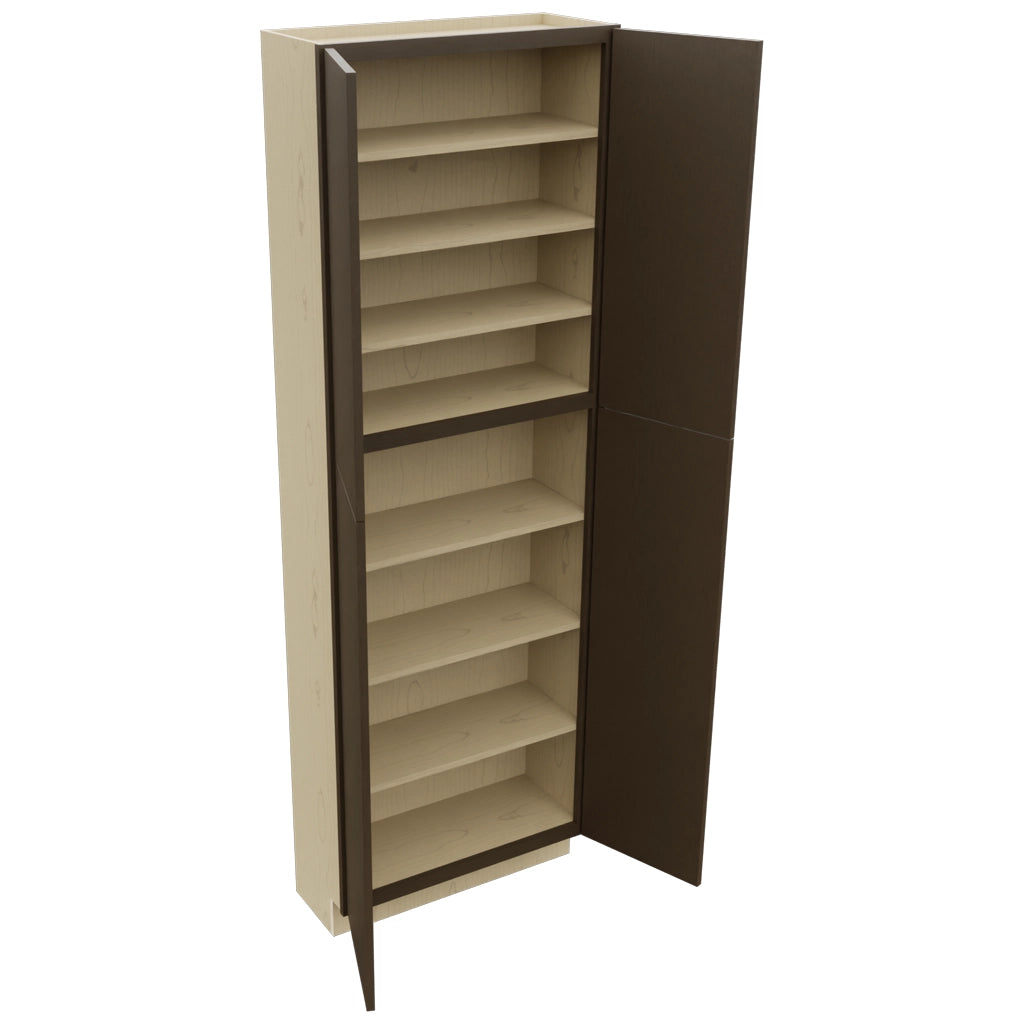 Fabuwood Luxe Canyon Oak TP301290 Tall Pantry Cabinet, Open View