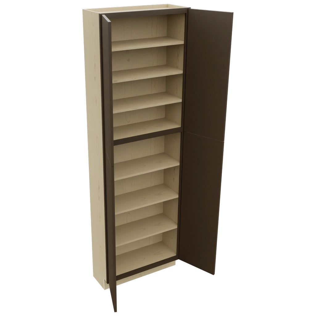 Fabuwood Luxe Canyon Oak TP301293 Tall Pantry Cabinet, Open View