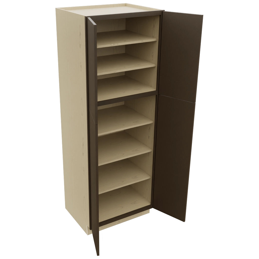 Fabuwood Luxe Canyon Oak TP302484 Tall Pantry Cabinet, Open View