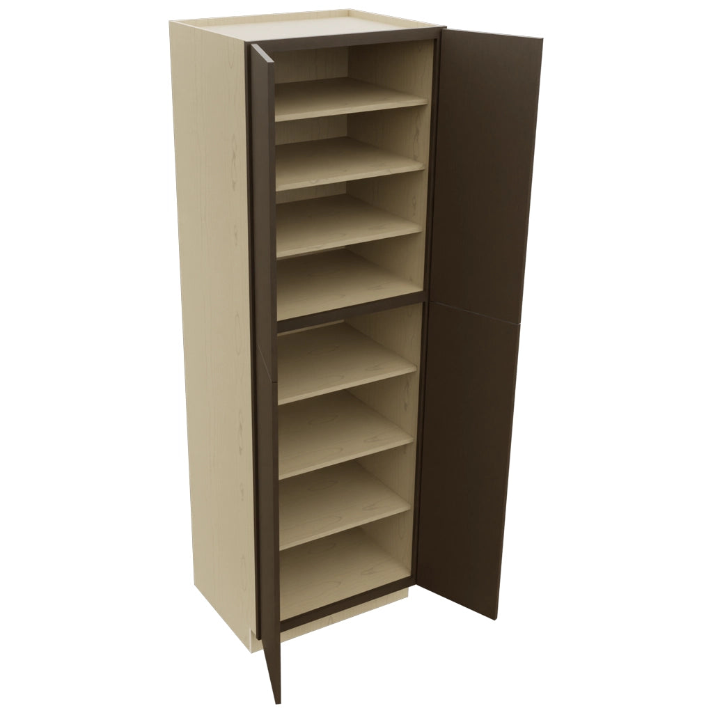 Fabuwood Luxe Canyon Oak TP302493 Tall Pantry Cabinet, Open View