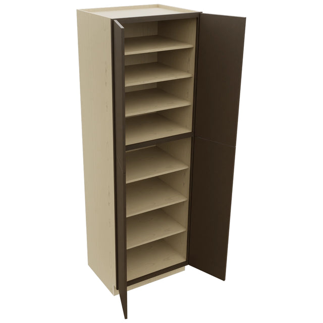 Fabuwood Luxe Canyon Oak TP302493 Tall Pantry Cabinet, Open View