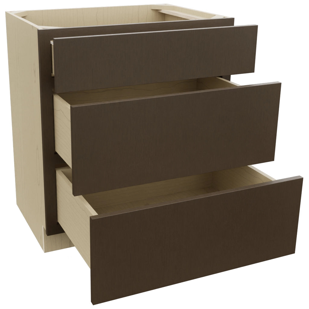 Fabuwood Luxe Canyon Oak VDB30-34 Vanity Drawer Cabinet, Open View