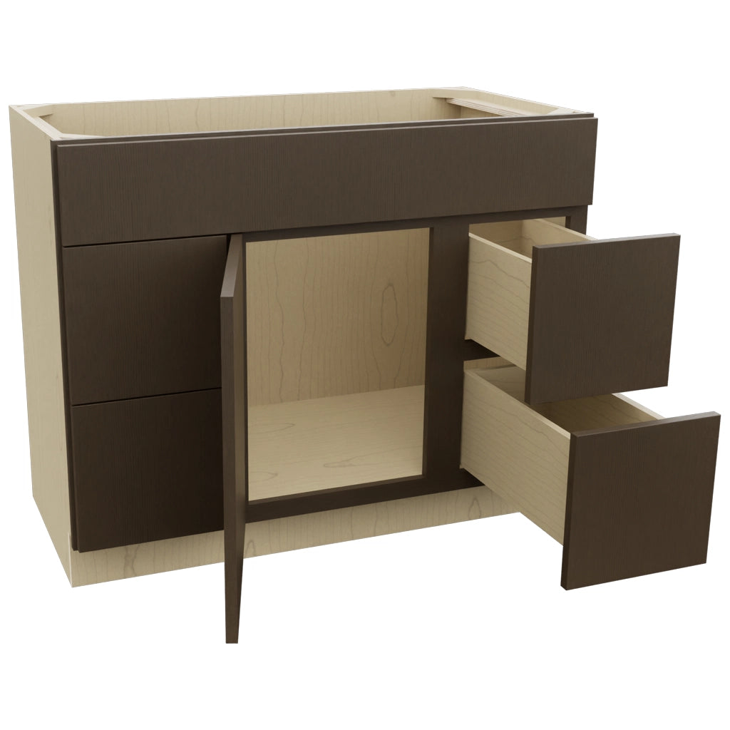 Fabuwood Luxe Canyon Oak VSD30DL Vanity Combo Cabinet, Open View