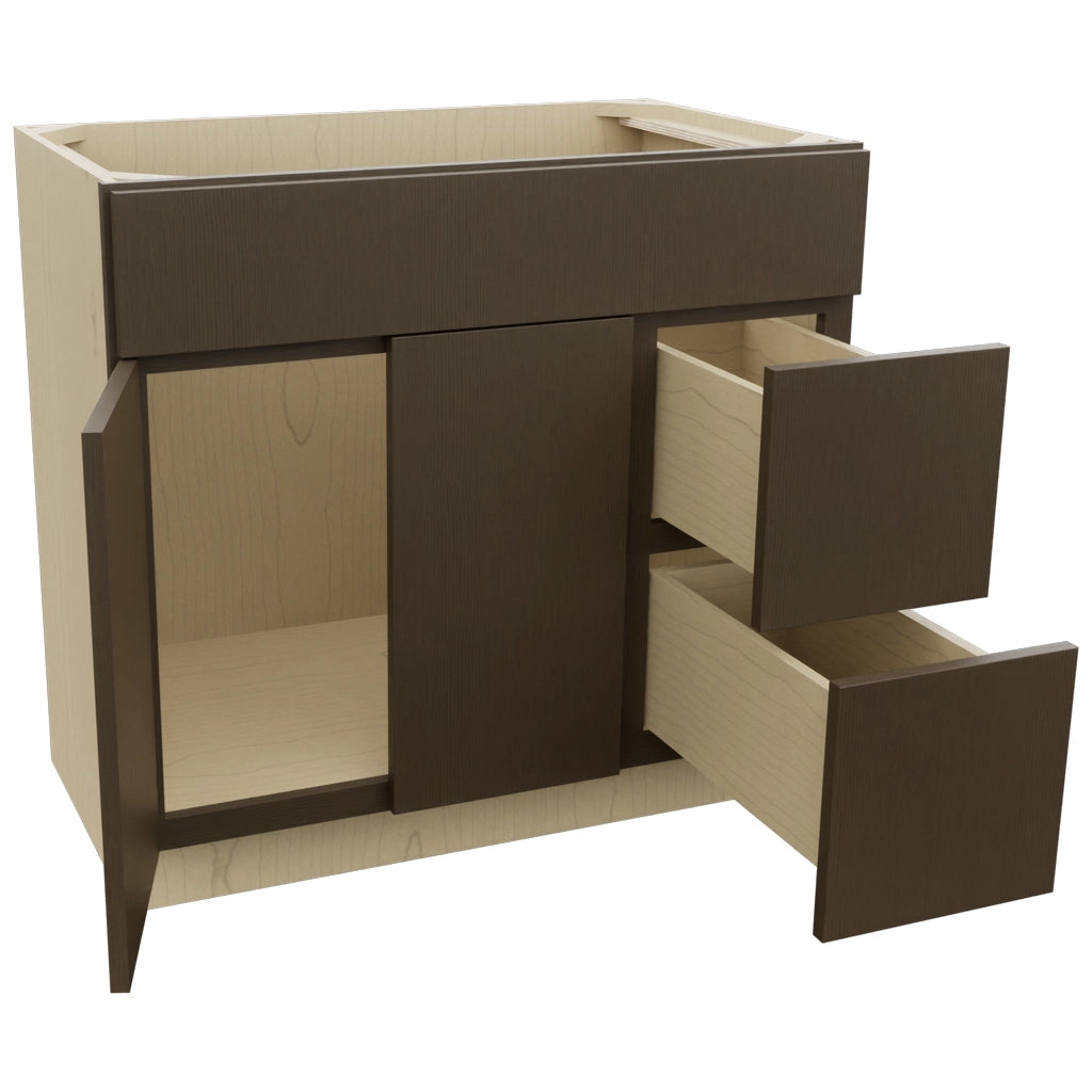 Fabuwood Luxe Canyon Oak VSD48 Vanity Combo Cabinet, Open View