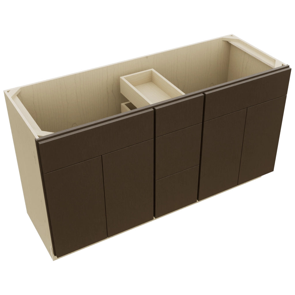 Fabuwood Luxe Canyon Oak VSD60DOUBLE Vanity Combo Cabinet, Top View