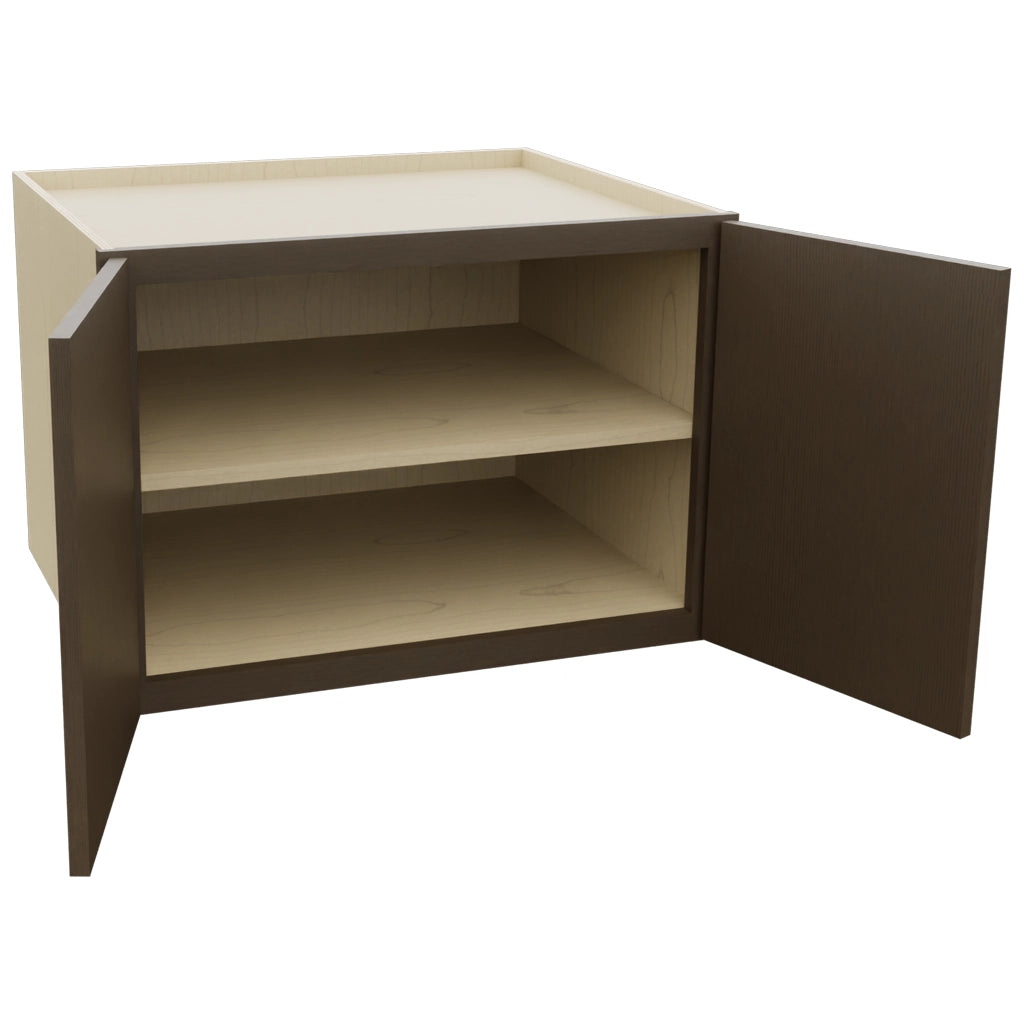 Fabuwood Luxe Canyon Oak W302124 Wall Deep Cabinet, Open View