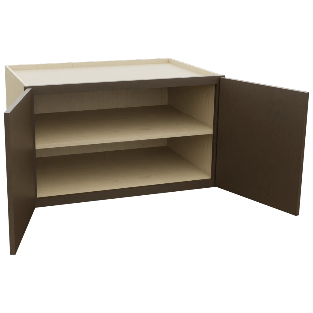 Fabuwood Luxe Canyon Oak W362124 Wall Deep Cabinet, Open View