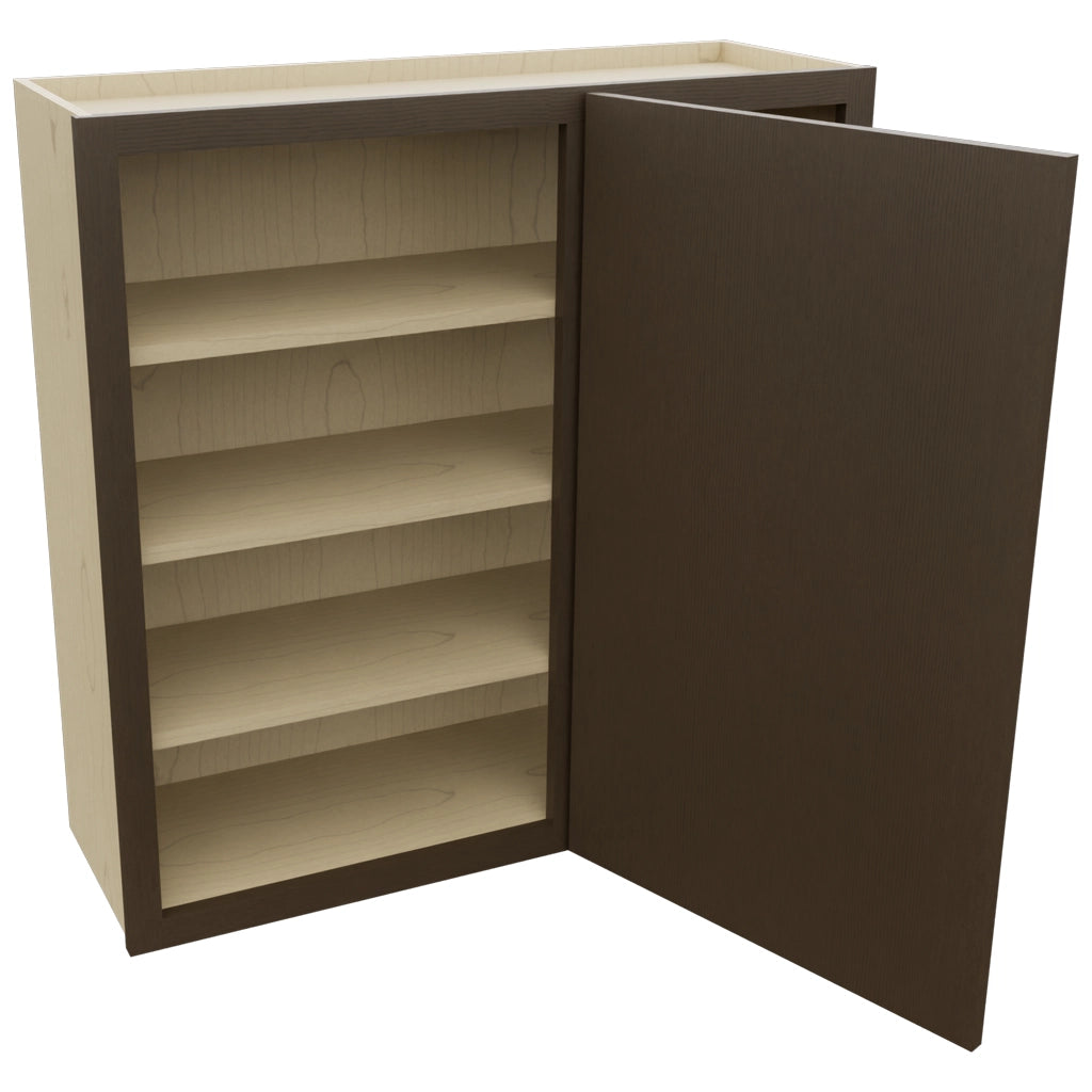 Fabuwood Luxe Canyon Oak WBC3636 Wall Corner Blind Cabinet, Open View
