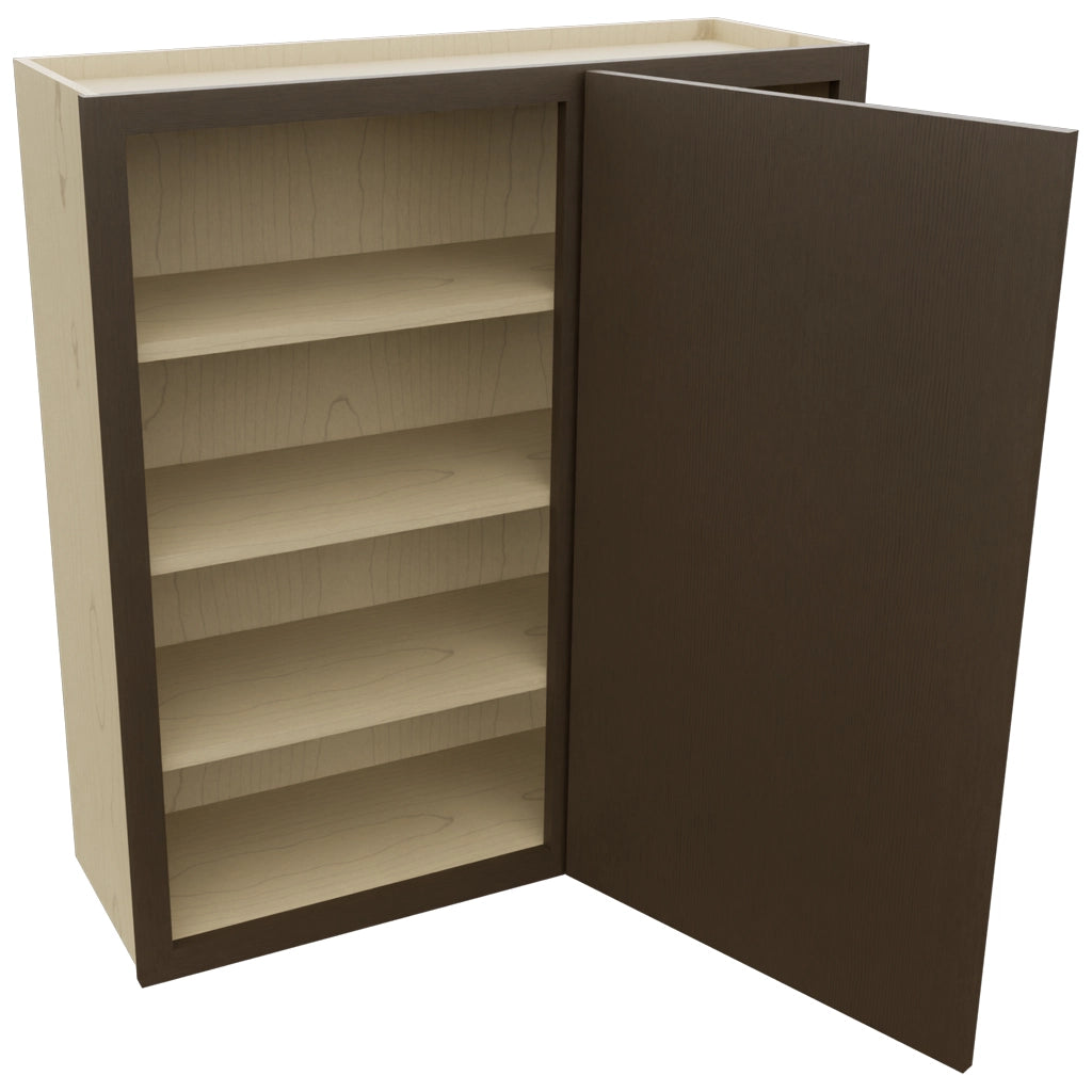 Fabuwood Luxe Canyon Oak WBC3639 Wall Corner Blind Cabinet, Open View