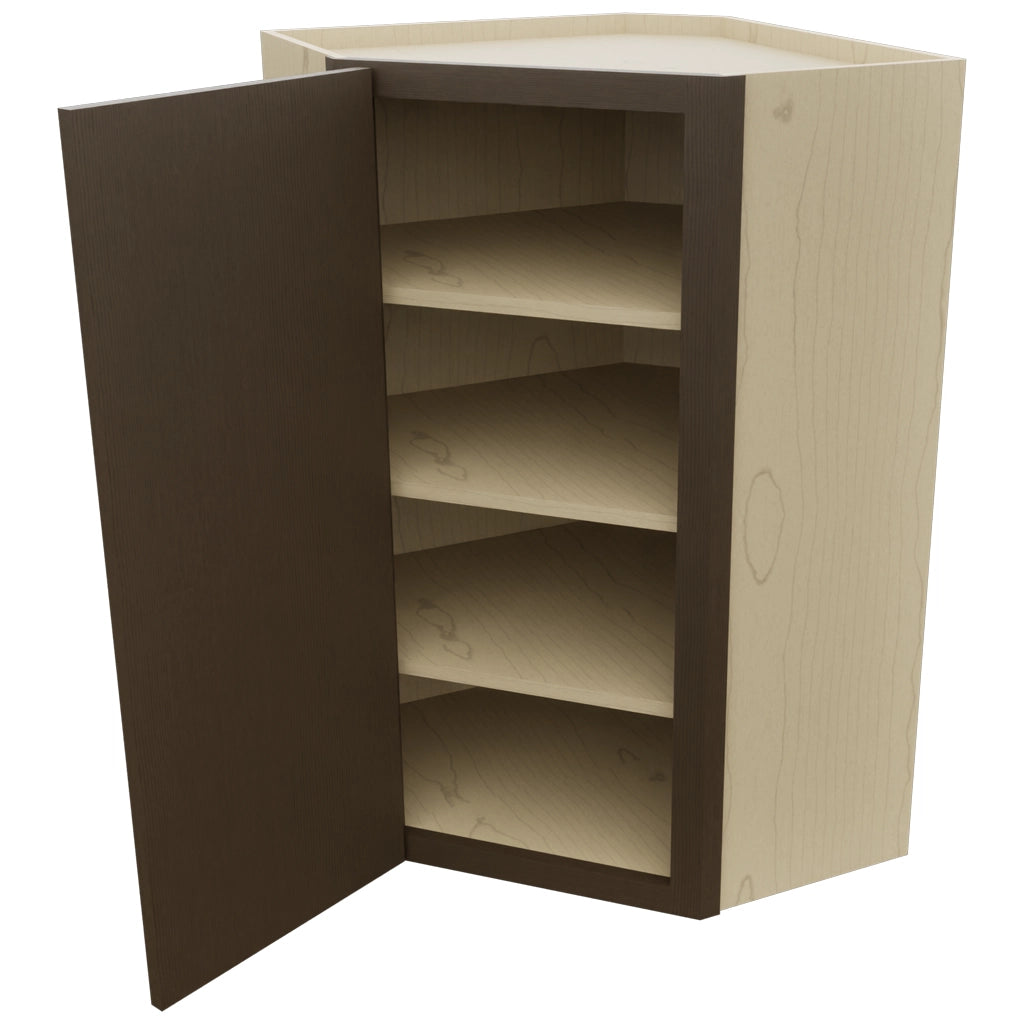 Fabuwood Luxe Canyon Oak WDC2439 Wall Corner Diagonal Cabinet, Open View