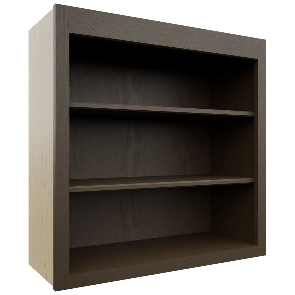 Fabuwood Luxe Canyon Oak WOS3030 Wall Open Shelf, Front View
