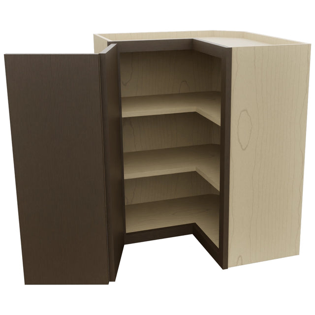 Fabuwood Luxe Canyon Oak WPC2430 Wall Corner Pie Cabinet, Open View
