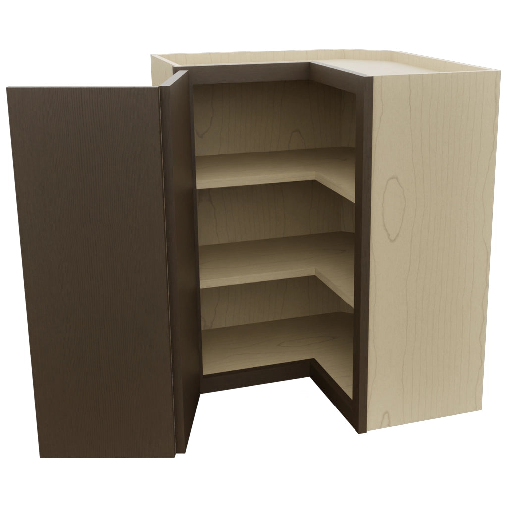 Fabuwood Luxe Canyon Oak WPC2430 Wall Corner Pie Cabinet, Open View