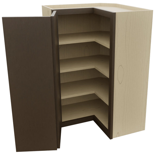 Fabuwood Luxe Canyon Oak WPC2436 Wall Corner Pie Cabinet, Open View
