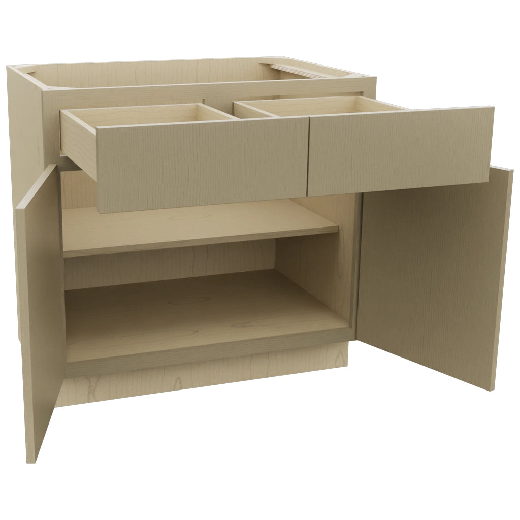 Fabuwood Luxe Desert Oak B36 Base Standard Cabinet, Open View