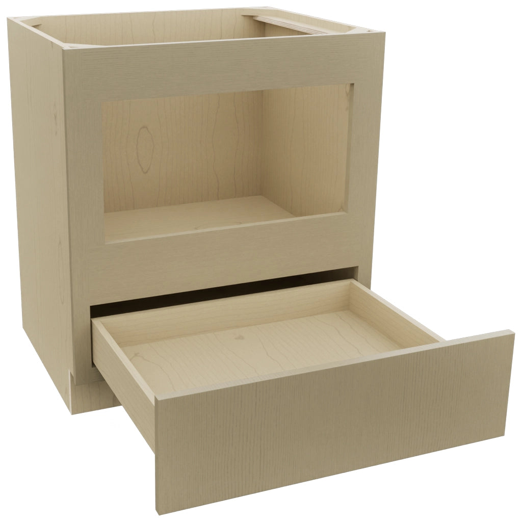 Fabuwood Luxe Desert Oak BMC30 Base Microwave Cabinet, Open View