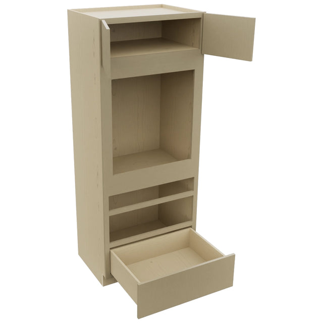 Fabuwood Luxe Desert Oak OC3384D Tall Oven Cabinet Double, Open View
