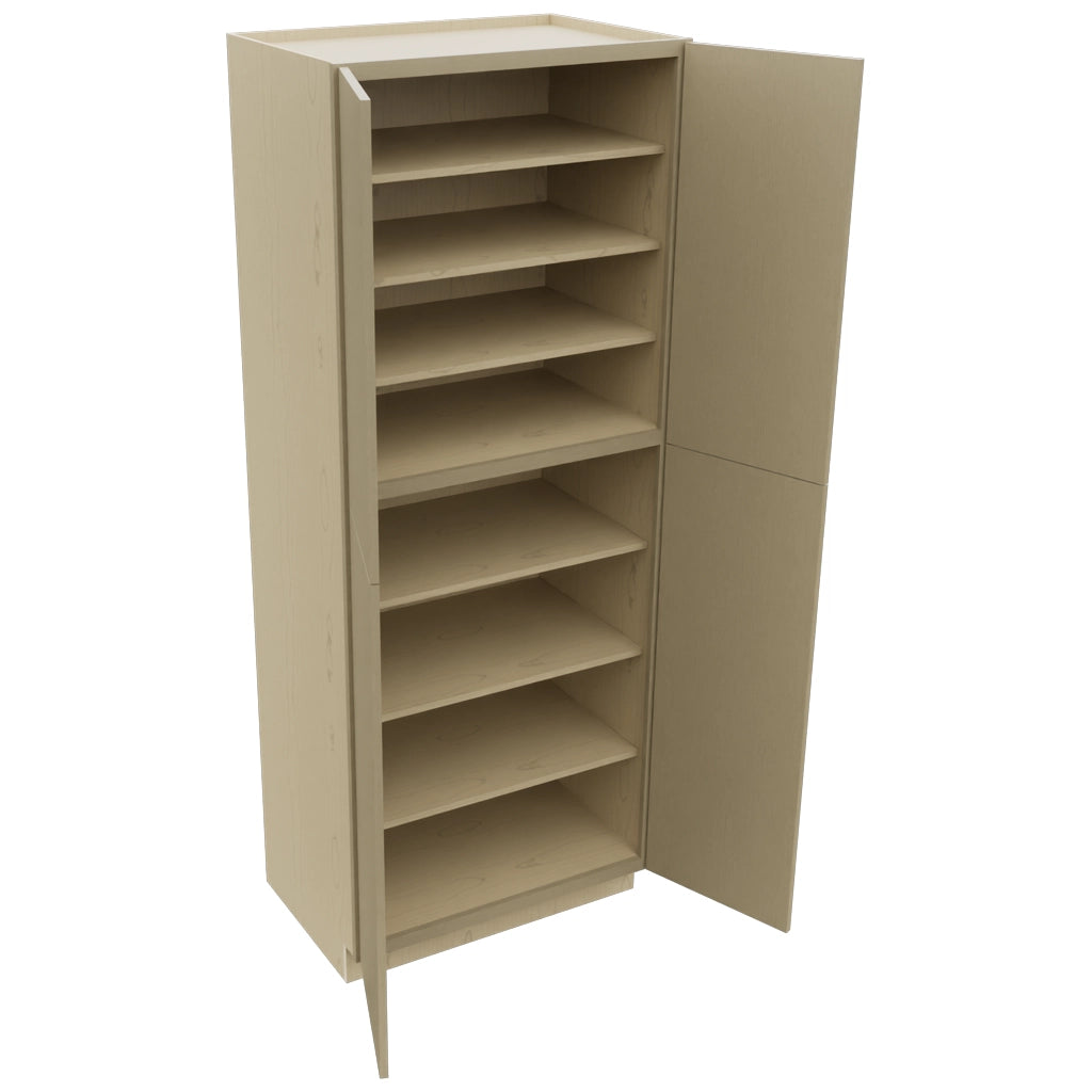 Fabuwood Luxe Desert Oak TP362493 Tall Pantry Cabinet, Open View