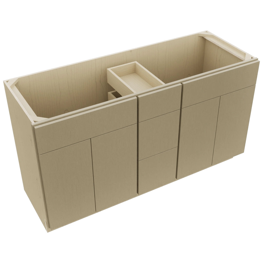 Fabuwood Luxe Desert Oak VSD60DOUBLE Vanity Combo Cabinet, Top View