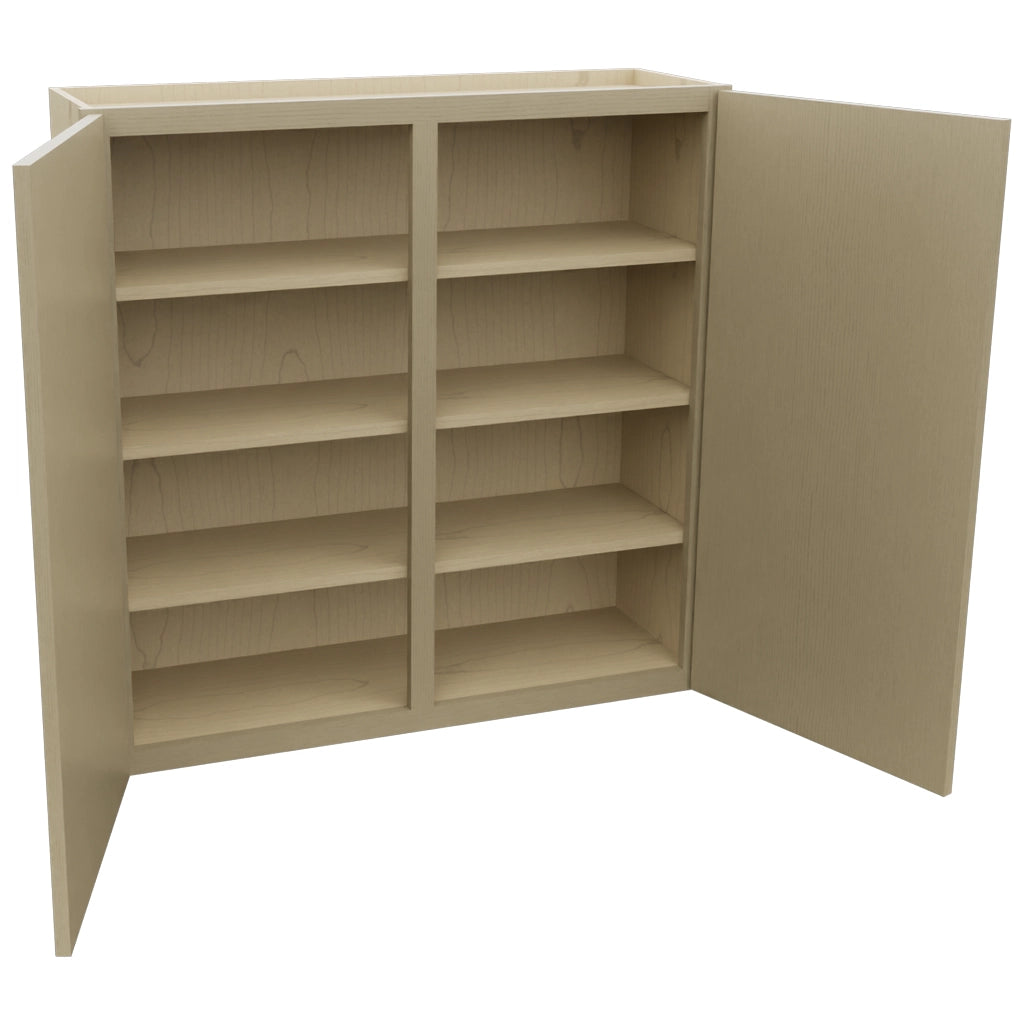Fabuwood Luxe Desert Oak W3939 Wall Standard Cabinet, Open View