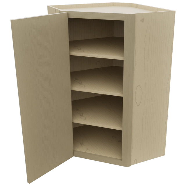Fabuwood Luxe Desert Oak WDC2439 Wall Corner Diagonal Cabinet, Open View