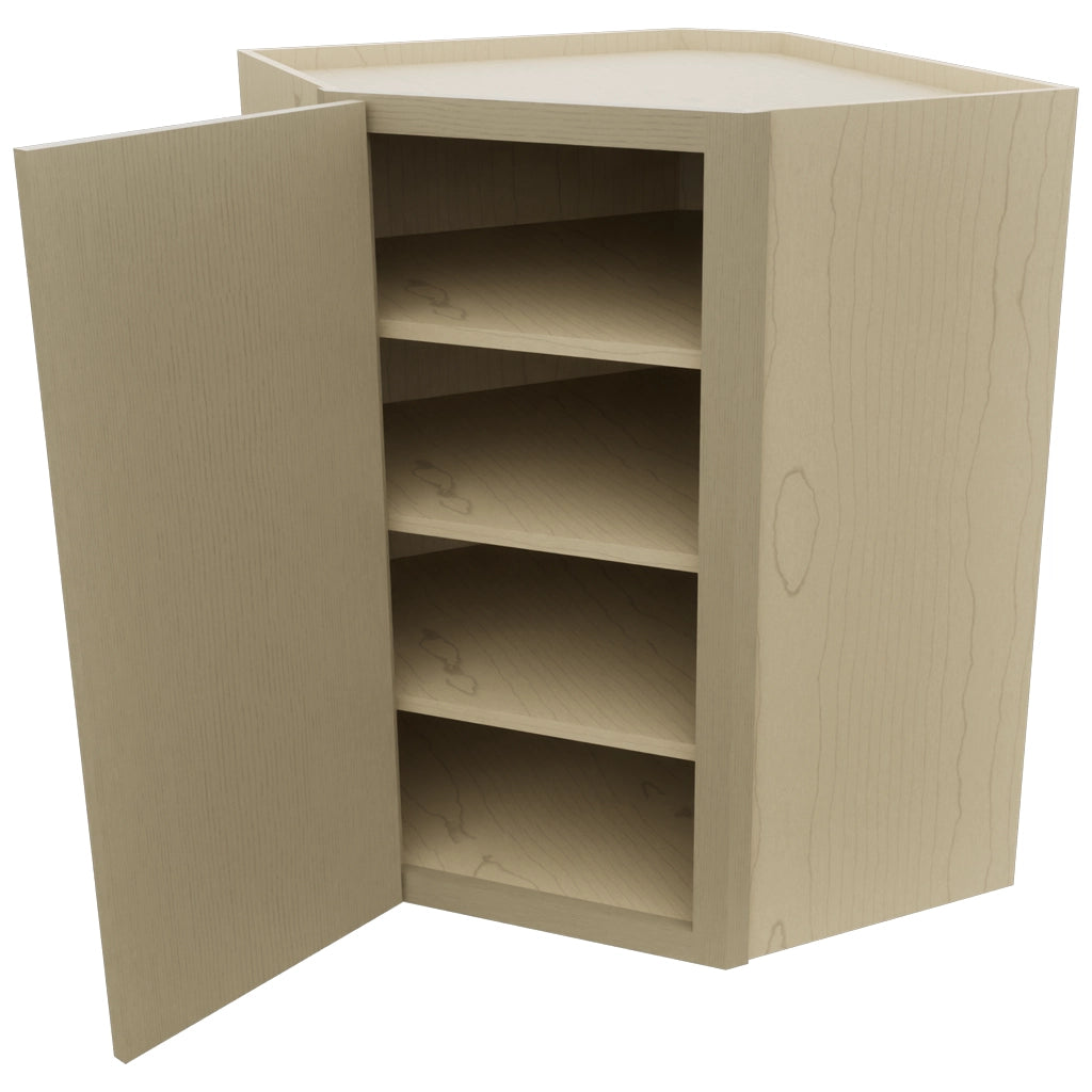Fabuwood Luxe Desert Oak WDC2736 Wall Corner Diagonal Cabinet, Open View