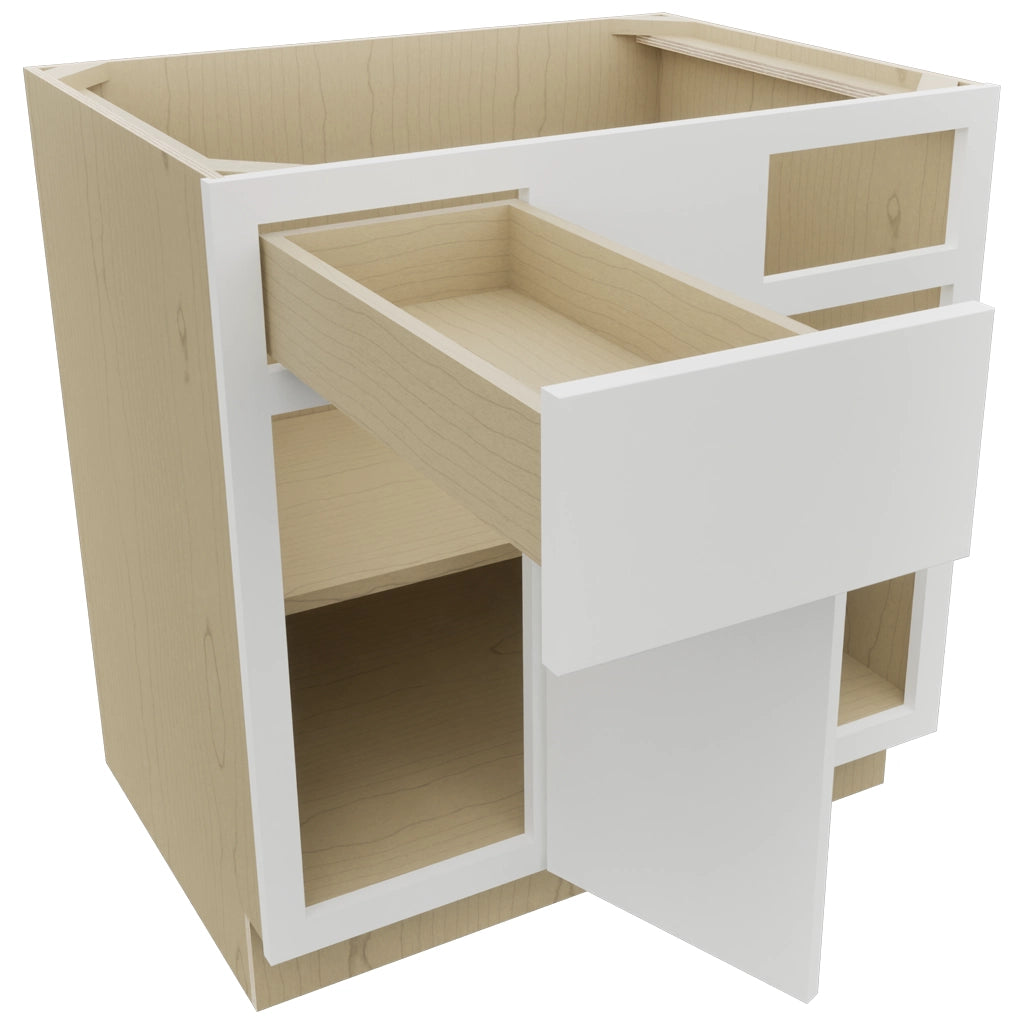 Fabuwood Luxe Frost BLB39/42 Base Corner Blind Cabinet, Open View