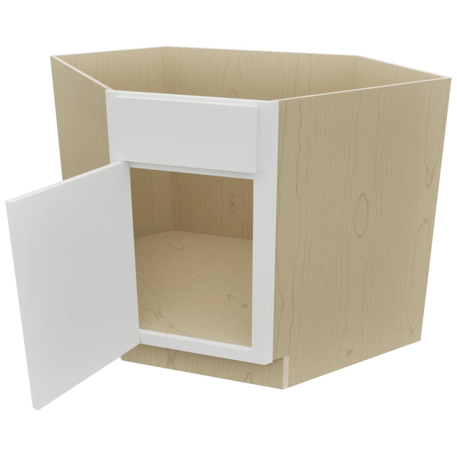 Fabuwood Luxe Frost DSB36 Base Corner Diagonal Sink Cabinet, Open View