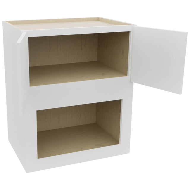 Fabuwood Luxe Frost MC303621 Wall Microwave Cabinet, Open View