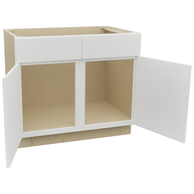 Fabuwood Luxe Frost SB39 Base Sink Cabinet, Open View