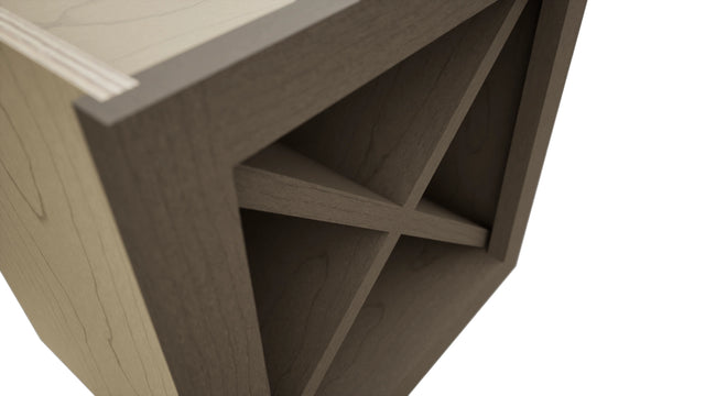 Fabuwood Mocha WR15X15 Wall Wine Rack, Detail View