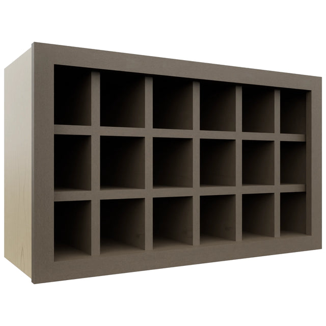 Fabuwood Mocha WR3018 Wall Wine Rack, Front View