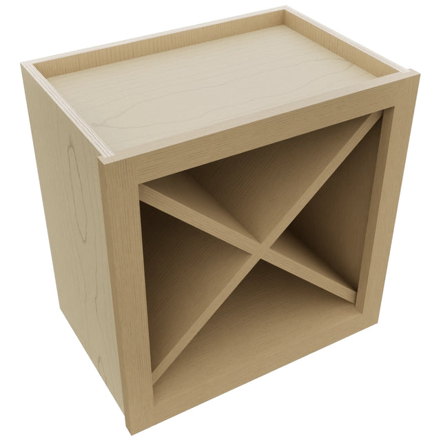 Fabuwood Natural Oak WR18X18 Wall Wine Rack, Top View
