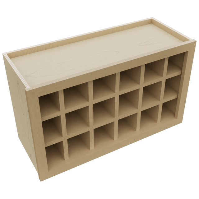 Fabuwood Natural Oak WR3018 Wall Wine Rack, Top View