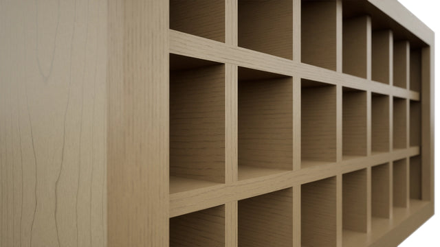 Fabuwood Natural Oak WR3618 Wall Wine Rack, Detail View