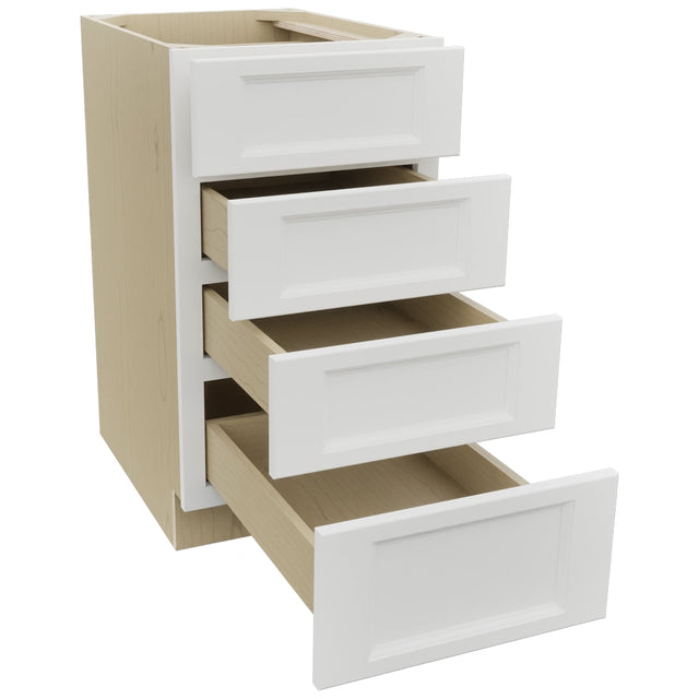 Fabuwood Nexus Frost DB18-4 Base 4 Drawers Cabinet, Open View