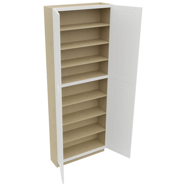 Fabuwood Nexus Frost TP361296 Tall Pantry Cabinet, Open View