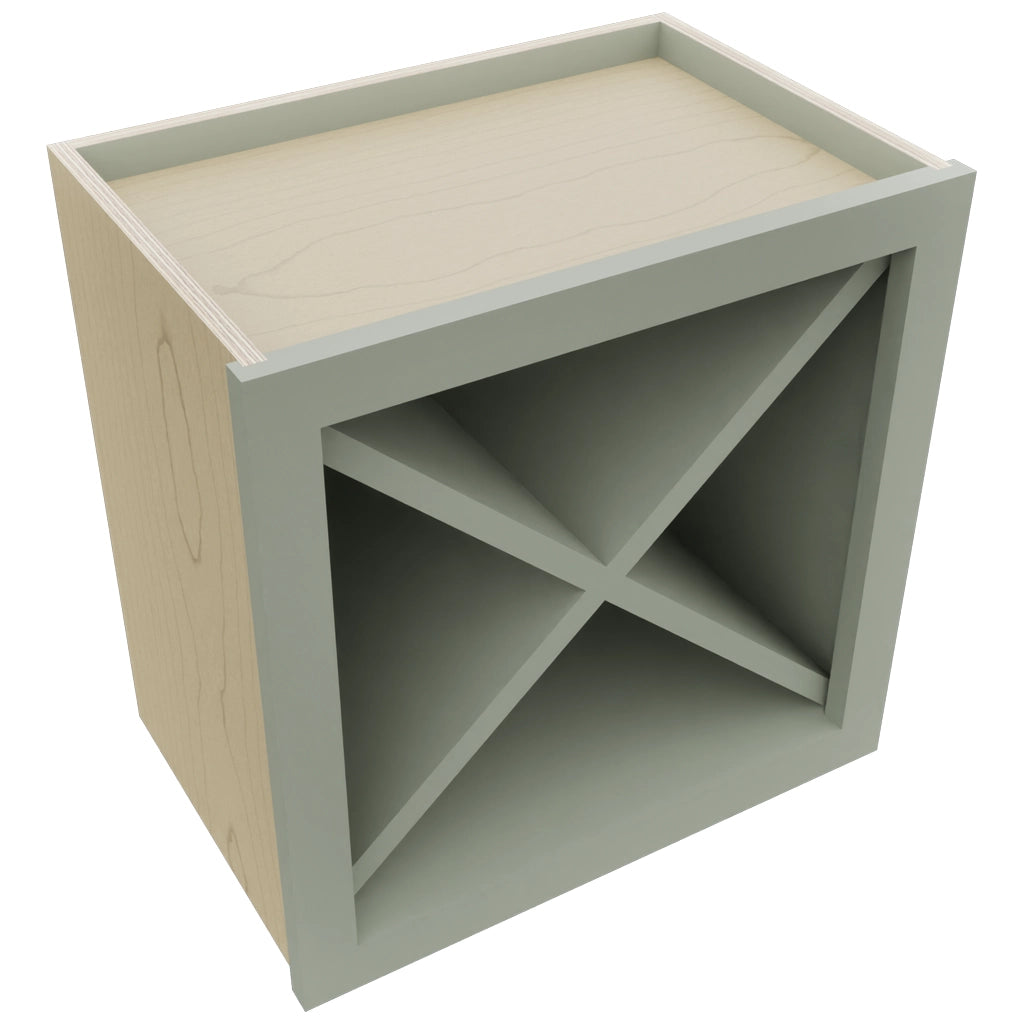 Fabuwood Pistachio Green WR18X18 Wall Wine Rack, Top View