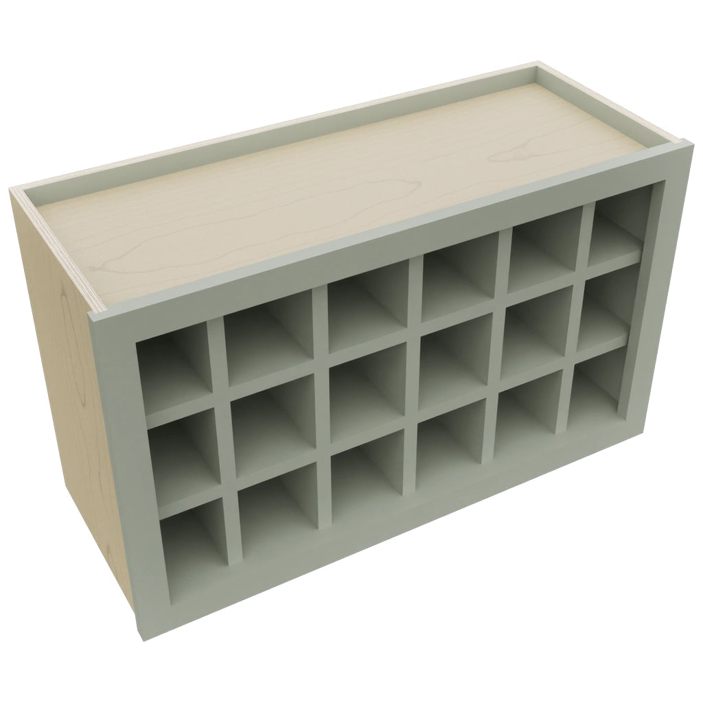 Fabuwood Pistachio Green WR3018 Wall Wine Rack, Top View