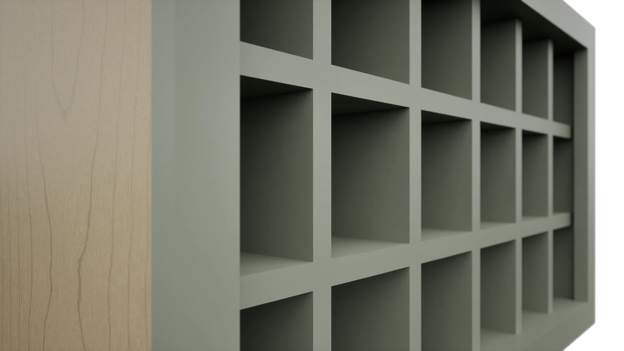 Fabuwood Pistachio Green WR3018 Wall Wine Rack, Detail View