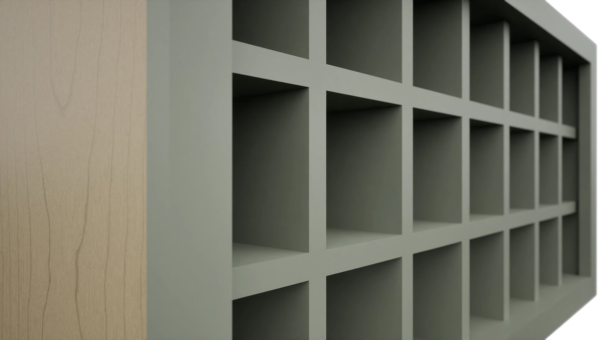 Fabuwood Pistachio Green WR3618 Wall Wine Rack, Detail View