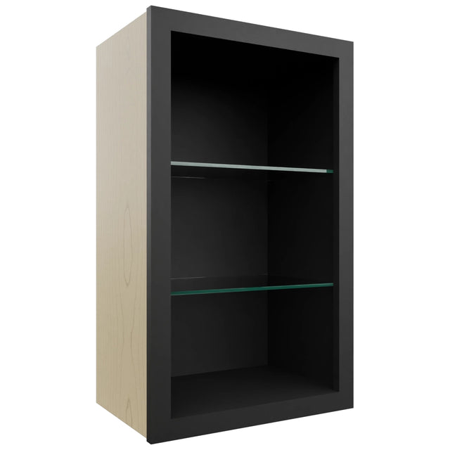 Fabuwood Pitch Black NDW1830 Wall Standard No Door Cabinet, Front View
