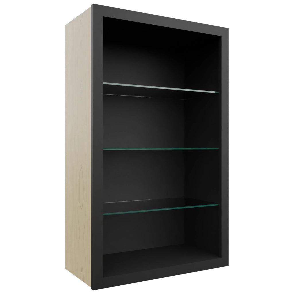 Fabuwood Pitch Black NDW2439 Wall Standard No Door Cabinet, Front View