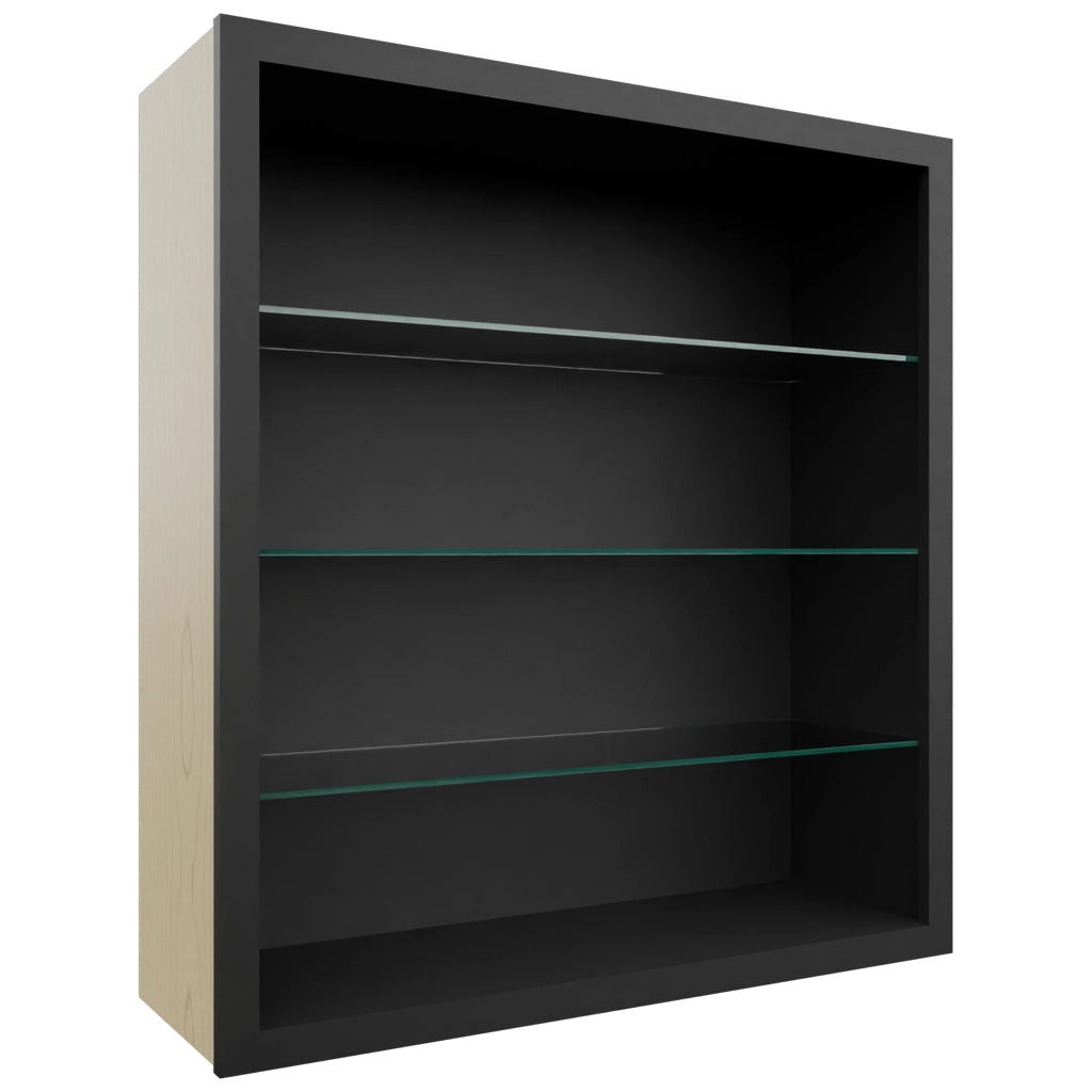 Fabuwood Pitch Black NDW3639 Wall Standard No Door Cabinet, Front View
