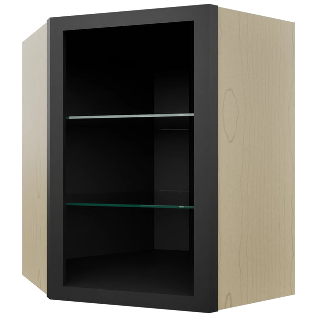 Fabuwood Pitch Black NDWDC2430 Wall Corner Diagonal No Door Cabinet, Front View