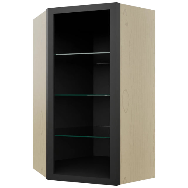 Fabuwood Pitch Black NDWDC2442 Wall Corner Diagonal No Door Cabinet, Front View