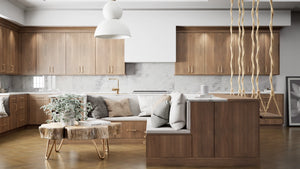 Broadway Almond ( MDF | Compressed [ Frameless • Textured • Laminated ] - 10' X 10' Kitchen Cabinet ) | Assembled In USA