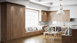 Broadway Almond ( MDF | Compressed [ Frameless • Textured • Laminated ] - 10' X 10' Kitchen Cabinet ) | Assembled In USA