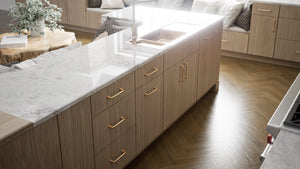 Broadway Beach ( MDF | Compressed [ Frameless • Textured • Laminated ] - 10' X 10' Kitchen Cabinet ) | Assembled In USA