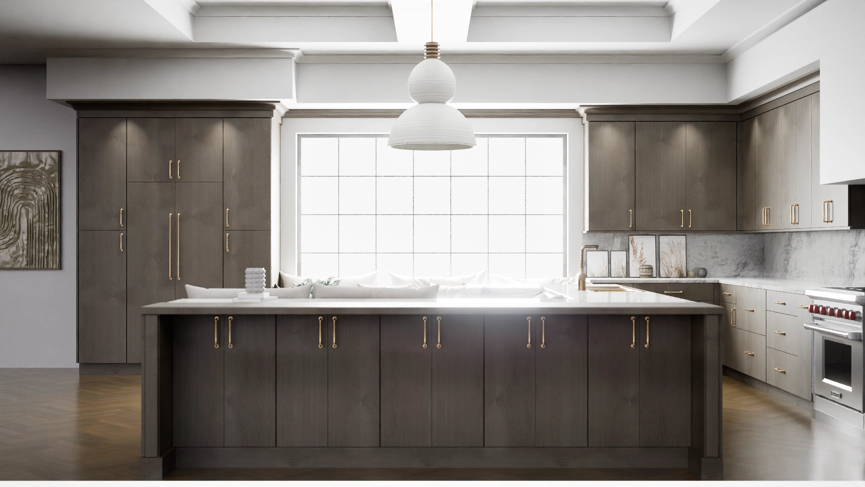 Broadway Coastal ( MDF | Compressed [ Frameless • Textured • Laminated ] - 10' X 10' Kitchen Cabinet ) | Assembled In USA